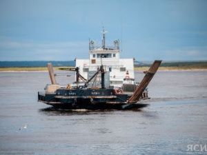 11 паромов курсируют на переправе «Якутск – Нижний Бестях»