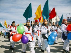 В Якутске на первомайскую демонстрацию вышли более 55 тысяч человек