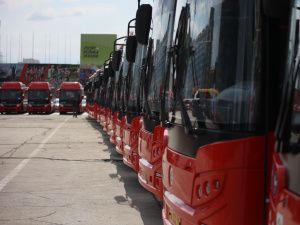 100 новых автобусов прибыли в Якутск к 100-летию республики