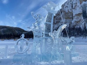 Подножие Ленских столбов украсили ледовые скульптуры, посвященные играм «Дети Азии»