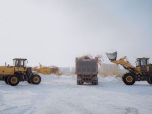 В Якутске срезают и убирают камыш на озере Сайсары