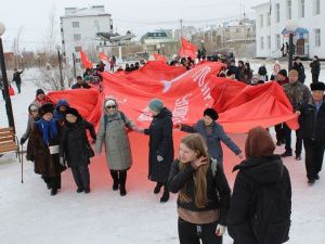 Якутск достойно встретил копию Знамени Победы