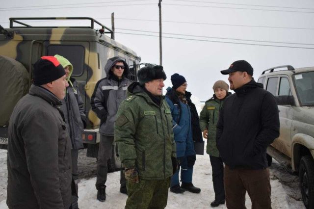 В Алданском районе после пуска ракеты-носителя произведен поисковый облет с отбором проб снега