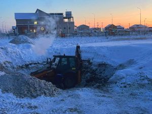 Строительство сетей водоснабжения и водоотведения идет в комплексе "Точка будущего" в Жатае