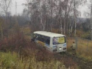 В Табаге автобус с пассажирами съехал с дороги. Пострадали ребенок, пенсионерка и водитель