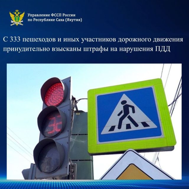 С 333 пешеходов и иных участников дорожного движения принудительно взысканы штрафы на нарушения ПДД 