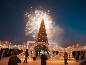 В Якутии зажгли самую первую новогоднюю ёлку страны