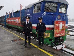 На станцию Нижний Бестях прибыл «Победный поезд»