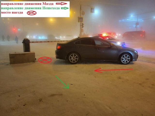 В Якутске женщина-водитель сбила пешехода