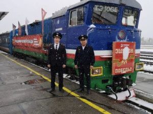 На станцию Нижний Бестях прибыл «Победный поезд»