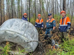 В Якутии вывезли с места падения бак-окислитель ракеты-носителя