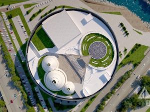 Начался монтаж «стеклянного озера» на крыше Арктического центра в Якутске