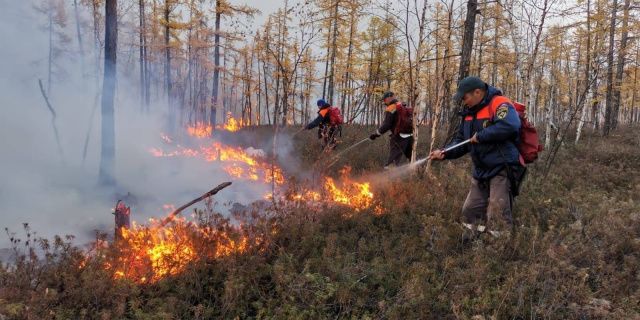 Количество лесных пожаров в Якутии сократилось до десяти