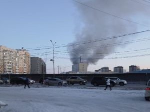 На улице Крупской в Якутске произошёл пожар