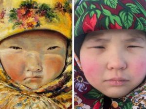 В Амгинском районе воспитанники детсада повторили образы известных картин якутских художников