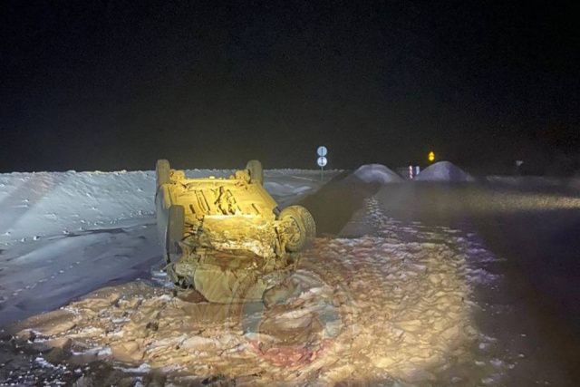 Водитель опрокинул автомобиль и скрылся с места ДТП в Тулагино