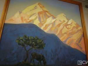 Художница Мира Аргунова представила крупноформатную картину «Мост через реку Лену»