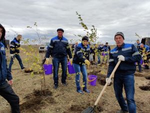 АО «Саханефтегазсбыт» посадил деревья в Парке Победы