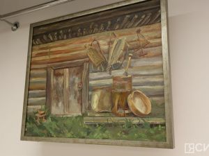 Художница Мира Аргунова представила крупноформатную картину «Мост через реку Лену»