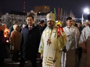 Пасха Христова: архиерейское богослужение в Преображенском соборе