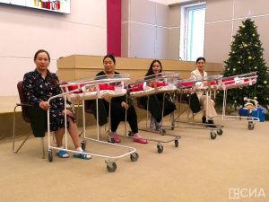 В Якутске прошла торжественная выписка детей, родившихся 1 января 2024 года