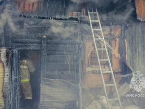 Баня сгорела в селе Чкалов