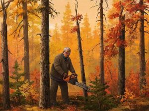 Добропорядочный пенсионер из Верхневилюйска стал общественно опасным после того, как срубил в лесу семь деревьев