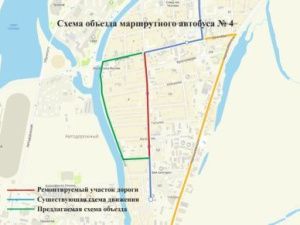 Схема объезда автобусного маршрута №4