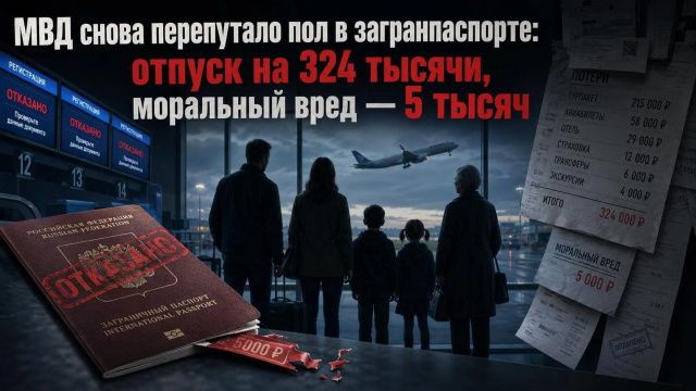 МВД снова перепутало пол в загранпаспорте: отпуск на 324 тысячи, моральный вред — 5 тысяч