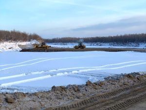 Завершается создание инфраструктуры для строительства Ленского моста на правом берегу реки  