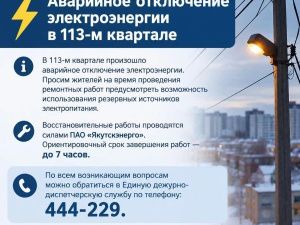 Аварийное отключение электроэнергии в 113-м квартале