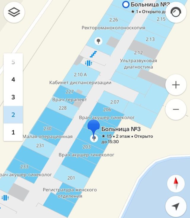 Интерактивное расположение кабинетов доступно пациентам Якутской городской больницы №3