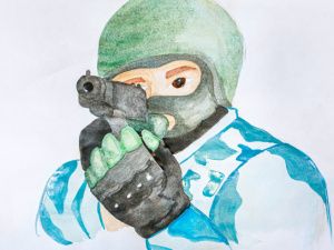 К 35-летию со Дня образования подразделений специального назначения территориальных органов ФСИН России дети сотрудников регионального УФСИН подготовили рисунки