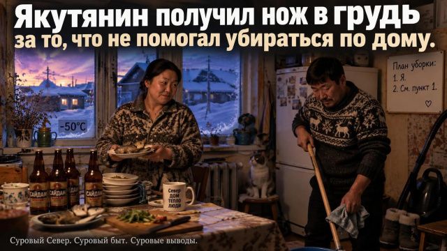 Якутянин получил нож в грудь за то, что не помогал убираться по дому